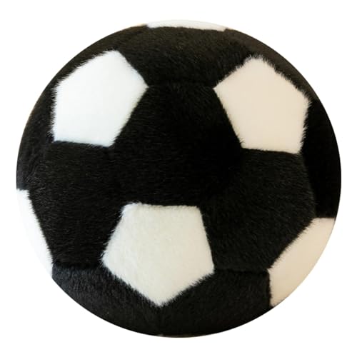 Hobngmuc Fußball Plüschtier, Flauschiger Plüsch Fußball Spielzeug, Weiches Plüsch Fußball Kissen, Gefülltes Sport Plüschtier, Runde 3D Ball Geformt Throw Kissen Für Kinder von Hobngmuc