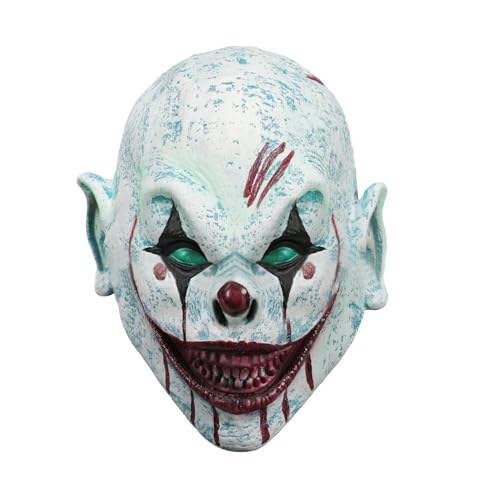 Hobngmuc Gruselige Clown-Maske, Halloween-Clown-Maske - Einzigartige Clown-Cosplay-Maske - Halloween-Clown-Gesichtsmaske, kreative Clown-Maske für Halloween-Party-Cosplay von Hobngmuc