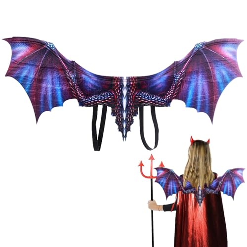 Hobngmuc Halloween Drachen Flügel Kostüm, Drachen Umhang Flügel, Cosplay Karneval Flügel Für Erwachsene, Halloween Gruselige Kostüme, Party Cosplay Prop Für Kinder Männer Frauen von Hobngmuc