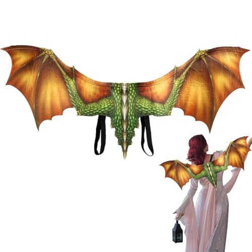 Hobngmuc Halloween Drachen Flügel Kostüm, Drachen Umhang Flügel, Cosplay Karneval Flügel Für Erwachsene, Halloween Gruselige Kostüme, Party Cosplay Prop Für Kinder Männer Frauen von Hobngmuc