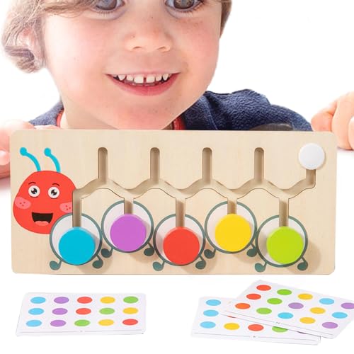 Hobngmuc Holz-Farbanpassungsspiel, Lernspielzeug zum Sortieren von Farben für Kleinkinder,Lernspielzeug-Puzzle mit passenden Farben - Caterpillar Maze Farbsortierspielzeug, farblich abgestimmtes von Hobngmuc