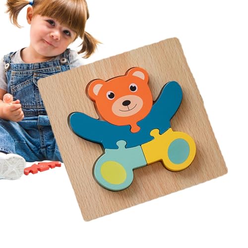 Hobngmuc -Holzpuzzles, Kleinkindpuzzles im Alter von 1–3 Jahren - Tierische 3D-Puzzles | Feinmotorik-Lernen, Spielzeug, pädagogisches Lernspielzeug für Kinder für Kleinkinder von 1–3 Jahren, von Hobngmuc