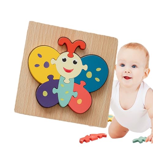 Hobngmuc Holzpuzzles für Kleinkinder,-Holzpuzzles - Tierische 3D-Puzzles | -Spielzeug für Mädchen und im Alter von 1 bis 3 Jahren, Puzzle-Lernen, pädagogische Weihnachts- und Geburtstagsgeschenke von Hobngmuc