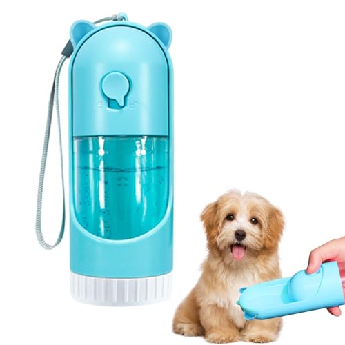 Hobngmuc Hundewasserflasche, Auslaufsicherer Tragbarer Wasserspender Für Welpen, 220ml Haustier Trinkflasche, Versenkbare Hund Reise Wasserzufuhr, Hund Katze Haustier Wandern Reisen Trinknapf von Hobngmuc