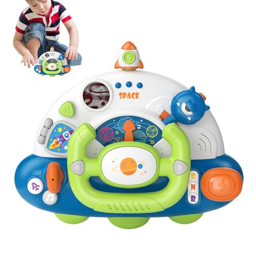 Hobngmuc Kleinkind-Lenkrad, Spielzeug-Lenkrad für Kinder, Kreatives Lenkrad-Copilot-Spielzeug, simulierter Fahrregler, Musikalisches, pädagogisch klingendes Spielzeug, Kleinkind-Fahrspielzeug für von Hobngmuc