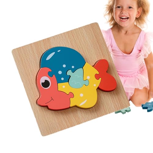 Hobngmuc Kleinkindpuzzles im Alter von 1–3 Jahren,Holzpuzzles für Kleinkinder - 3D-Tierpuzzles aus Holz für Kinder,-Spielzeug für Mädchen und im Alter von 1 bis 3 Jahren, Puzzle-Lernen, pädagogische von Hobngmuc