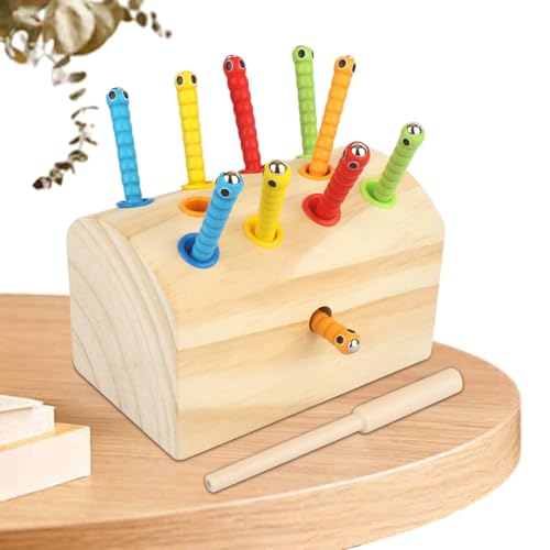 Hobngmuc Magnetisches Wurmspiel, Wurmfangspielzeug für Kinder - Magnetisches Wurmfangspielzeug für Kinder aus - Niedliches und interessantes Vorschul-Lernspielzeug für Kindertag, Ostern, von Hobngmuc