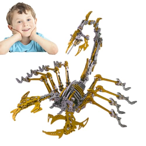 Hobngmuc Metallpuzzle für Erwachsene, 3D-Metallpuzzle Skorpion - Realistischer -Modellbausatz mit beweglichen Gelenken,Skorpion-Puzzlespielzeug mit beweglichen Gelenken, abnehmbare 3D-Puzzles, von Hobngmuc