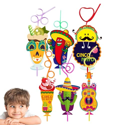 Hobngmuc Mexikanisches Partyzubehör – Partyzubehör zum 5. Mai – Partyzubehör für Kinder, Sortiment, Spielzeug, lustige und festliche Gummi-Armbänder für den 5. Mai von Hobngmuc