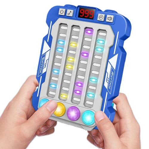 Hobngmuc Music Rhythm Master Speed ​​Push-Spiel, Quick Push Hand Speed ​​Machine,Handgeschwindigkeitsmaschine - Einstellbare Modi leuchten Maschinentaschen Reisespielzeug für Kinder von Hobngmuc