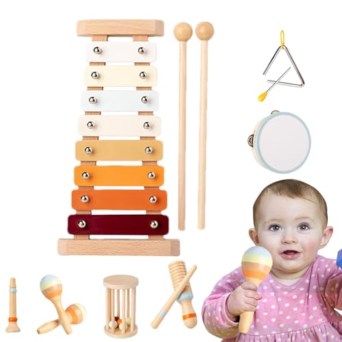 Hobngmuc Musikinstrumente aus Holz, Musikspielzeug für Kleinkinder,Lustige Musikspielzeuge für Babys, Vorschulspielzeug | Innovative Vorschulmusikinstrumente, Schlaginstrumente für Kinder im Alter von von Hobngmuc