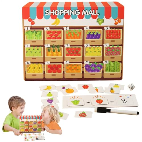 Hobngmuc Obst- und Gemüsespielzeug für Kinder, Sortierspielzeugset für Kinder,Zählspielzeug aus Holz zum Sortieren von Früchten - Einkaufen Rollenspiel Eltern-Kind-Interaktionsspiel für Schlafzimmer, von Hobngmuc