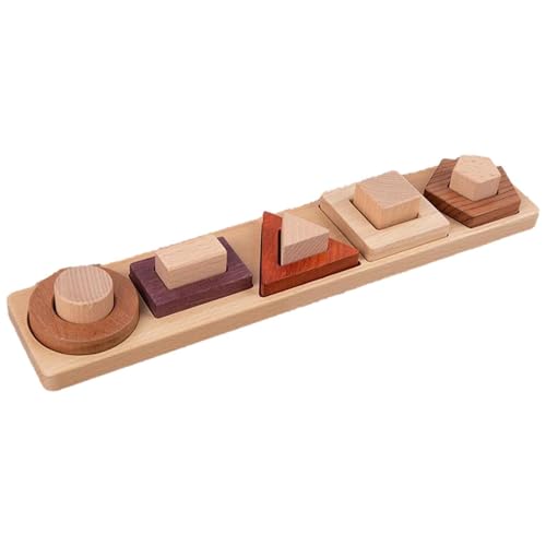 Hobngmuc Passender Formstaper, Formpassungsspielzeug,Interaktive geometrische Board -Rätsel -Stapelblocksets | Passende Rätsel Innovative geometrische Form Sortierer für den Kindergarten von Hobngmuc