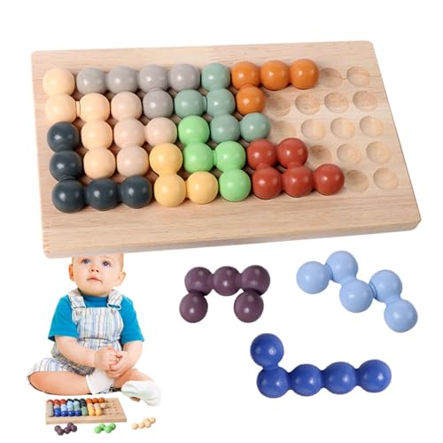 Hobngmuc Perlenpuzzlespiel, Stapelspielzeug für Kinder - Toys Stapel-Regenbogen-Brettspiele | Lernspielzeug Sortier-Rätsel 72 Herausforderungen Puzzlespiel für Kinder von Hobngmuc