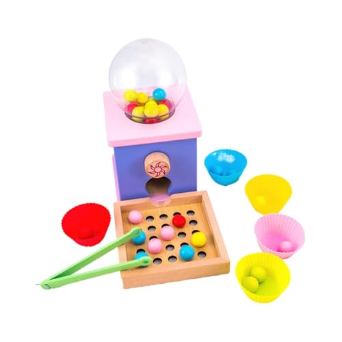 Hobngmuc Perlenspiel Farbsortierung, Farbsortierspielzeug aus Holz, Brettperlenspiel, Regenbogen-Clip-Perlen-Puzzle, Früherziehungs-Puzzle-Brettspiel, kognitives pädagogisches Kinderspielzeug für von Hobngmuc