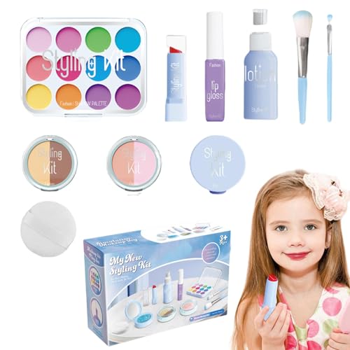 Hobngmuc Pretend Makeup,Pretend Make-up-Set für Mädchen - 10-teiliges Pretend-Kosmetikset | Kinder-Rollenspiel-Make-up-Set für Geburtstag, Weihnachten, Spielzeug-Set für Kleinkinder und kleine Mädchen von Hobngmuc