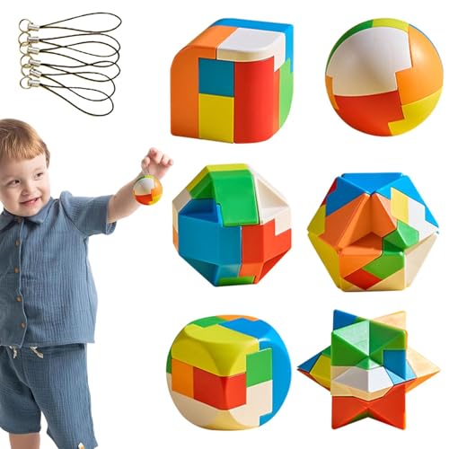 Hobngmuc Puzzle-Rätsel, Denksport-Puzzle, Intelligenzspielzeug für Kinder, Kongming Lock Logical Thinking Training Schalte EIN Lernspiel für und Mädchen frei von Hobngmuc