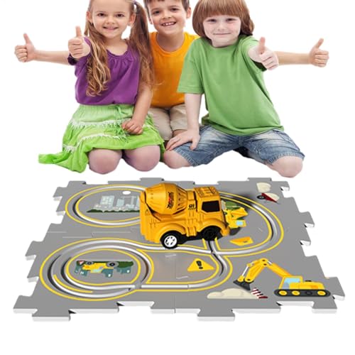 Hobngmuc Puzzle Tracks Autospielzeug,Puzzle Track Car Spielset,Kinder-Puzzle-Schienenauto - Lernpuzzle-Spielzeug, Auto-Set, Spielzeug, Bodenpuzzles, spannende Spielzeit für und Mädchen von Hobngmuc