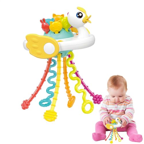 Hobngmuc Schnur sensorisches Spielzeug ziehen, Baby Pull Toy, Kleinkind Zahne Spielzeug Mehrzweck -Pull -String -Spiel, Bildungsinstrument hangbares Ziehenseil für Kindergärtnereisen von Hobngmuc