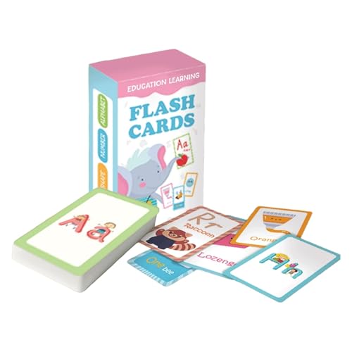 Hobngmuc Sight Word Flash Cards, Sprechende Flash Cards für Kinder - Karteikarten Alphabet 58 Stück kognitive Lernkarten - Doppelseitige Lernspielzeug-Lernkarten im Taschenformat für Kinder und von Hobngmuc