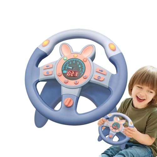 Hobngmuc Spielzeuglenkrad für Kinder,Lenkradspielzeug,Simulation Fahren Auto Spielzeug Lenkrad - Auto-Lenkrad-sensorisches Reisespielzeug mit Ton und Lichtern für Feinmotorik für und Mädchen ab 3 von Hobngmuc