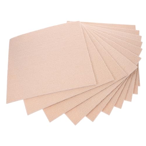 Hoement 10st Spleißmatte Fußmatten Teppiche Puzzle Sortierschalen Bodenmatte Puzzlematte Teppich Bodenpads Spielen Spielmatte Teppichboden Bodenfliesen Polyester (Polyester) Beige von Hoement