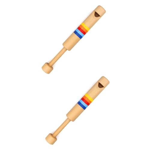 Hoement 2st Pull-Push-Pfeife Musikalisches Spielzeug Pfeifflöte Musikspielzeug Für Kinder Pädagogisches Lernspielzeug Geräuschspielzeug Mini-musikspielzeug Holzpfeife Bambus von Hoement