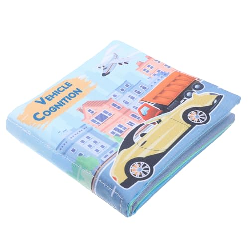 Hoement Buch Früherziehung Waschbares Stoffbuch Fahrzeug-Crinkle-Buch Knisterbuch Babyzahnen Pädagogische Weiche Babybücher ABC-Crinkle-Buch Knisterspielzeug Für Babybücher Babyspielzeug von Hoement