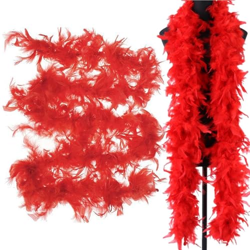 Federboa Einfarbig Flauschige Feder Boa 2M Bunte Feder Boa Lange Federbo Kostümboas Federstola Federschal Kostüm Accessoire Feder Boas Zubehör Tanzdekoration Feather Boas Dekorieren von Hogvinnatil