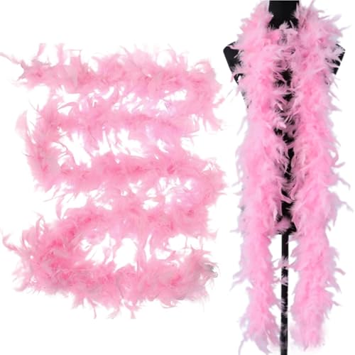 Federboa Einfarbig Flauschige Feder Boa 2M Bunte Feder Boa Lange Federbo Kostümboas Federstola Federschal Kostüm Accessoire Feder Boas Zubehör Tanzdekoration Feather Boas Dekorieren von Hogvinnatil