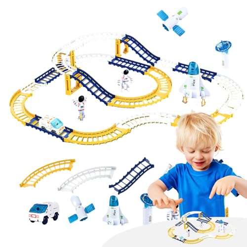 Hogvinnatil Auto-Track-Spielzeug, Kinder-Auto-Track,Lernspiele Autospielzeug | Space Universe -Spielzeug, Schienen-Spielset, Auto-Strecke, Feinmotorik-Spielzeug, Lernspielzeug für und Mädchen ab 3 von Hogvinnatil