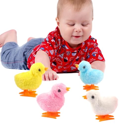 Hogvinnatil Baby-Huhn-Aufziehspielzeug - Hühnerspielzeug für Kinder,Aufziehspielzeug für Kinder, Frühlings-Huhn zum Aufziehen, Flauschige springende Wanderküken, neuartiges Spielzeug für Kleinkinder, von Hogvinnatil