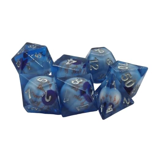 Hogvinnatil Brettspiel Augapfel Würfel, Augapfelwürfel für Spiel - 7X vielseitiges Harz Dragon Eye Dice | Neuheitskollektion Tabletop Ornamente für interaktives Spielen Spaß für Erwachsene, Kinder von Hogvinnatil