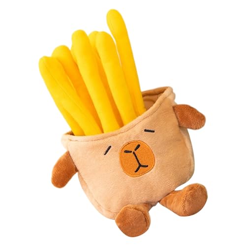 Hogvinnatil Capybara Fries Plüsch, Capybara Plüschtier - Capybara Stofftier Spielzeug | Tragbares Capybara-Futter-Plüschtier, Heimdekoration für Wohnzimmer, Schlafzimmer, Arbeitszimmer von Hogvinnatil