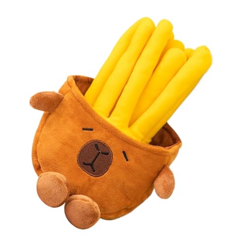 Hogvinnatil Capybara Fries Stofftier,Gefüllte Capybara Puppe | Capybara Stofftier Spielzeug | Tragbares Capybara-Futter-Plüschtier, Heimdekoration für Wohnzimmer, Schlafzimmer, Arbeitszimmer von Hogvinnatil