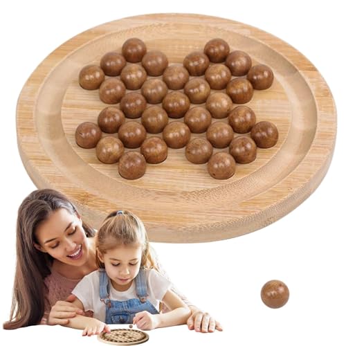 Hogvinnatil Einzelspieler -Schachbrett, Holzperlenspiel für Kinder | Holzschachbrettspiel für Kinder | Reisen Klassische Strategie Familie Interaction Toy Little Boys Girls Girls von Hogvinnatil