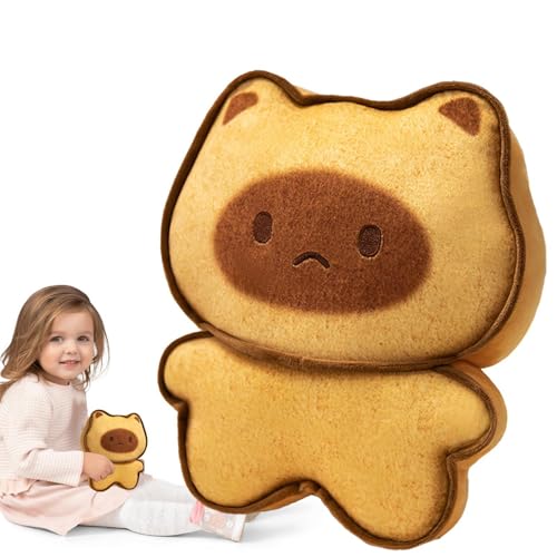 Hogvinnatil Essen ausgestopftes Tier, Toast Stofftiere,Simulation Toast Cat Capybara Plüschspielzeug | Zimmerdekor entzückende Puppengefüllte Kissenschlüsselkette & Bag Anhänger von Hogvinnatil