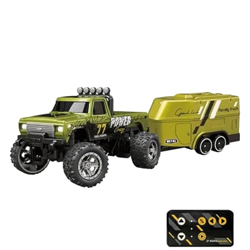 Hogvinnatil Ferngesteuerte LKWs für,Ferngesteuertes Auto für Kinder,Offroad-Crawler | Wiederaufladbarer Indoor-Autorennfahrer, 2,4-GHz-Elektroauto-Spielzeug mit Lichtern, Maßstab 1:64 für und Mädchen von Hogvinnatil