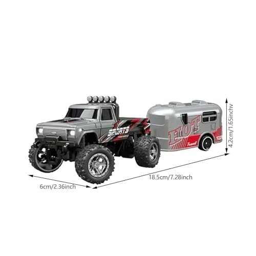 Hogvinnatil Ferngesteuertes Auto für Kinder, ferngesteuertes LKW-Auto,Offroad-Crawler - Wiederaufladbarer Indoor-Autorennfahrer, 2,4-GHz-Elektroauto-Spielzeug mit Lichtern, Maßstab 1:64 für und von Hogvinnatil