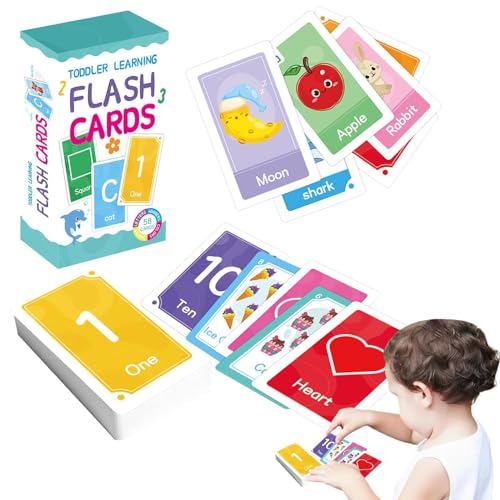 Hogvinnatil -Flash -Karten, Flash -Karten für - Farbflash -Karten 58 Alphabet Lernen FlashCard | Number -Sprachaktivitäten lesen Bildungsspielzeug für den Kindergarten von Hogvinnatil