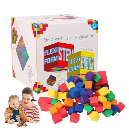 Hogvinnatil Foam Building Block Set, Schaumbauwürfel, Frühe Lernkonstruktion Spielzeug Stapelblöcke, Kinder-freundliche Badwürfel Spielzeug für Kindertagesstätte, Kindergarte von Hogvinnatil