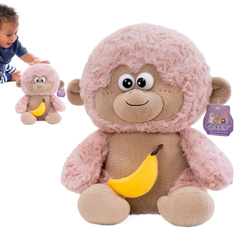 Hogvinnatil Gefüllte Affenkissen, Plüsch Monkey Doll - Nette weich gefüllte Tierfigur - Plüsch umarmende Affenspielzeug für Wohnzimmer, Schlafzimmer, Kinderzimmer, Sofa, Couch von Hogvinnatil