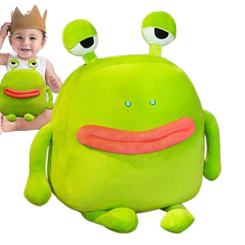 Hogvinnatil Grüner Frosch Plüsch,Frosch Stofftier, Plüschtiere Frosch Plüsch, Plüschkissen-Stofftiere, Frosch-Plüschtier-Cartoon-Puppe, Wurstmaul-Plüschpuppe, Goodie-Bag-Stuffers von Hogvinnatil