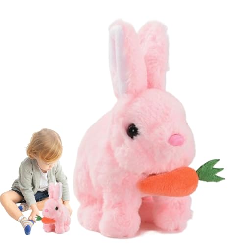 Hogvinnatil Hoping Bunny Toys, Interactive Electronic Bunny Plush Toy | Buntes Stoffspielzeug | Funny Animal, entzückende -Talking -Tierpuppe für, Mädchen von Hogvinnatil