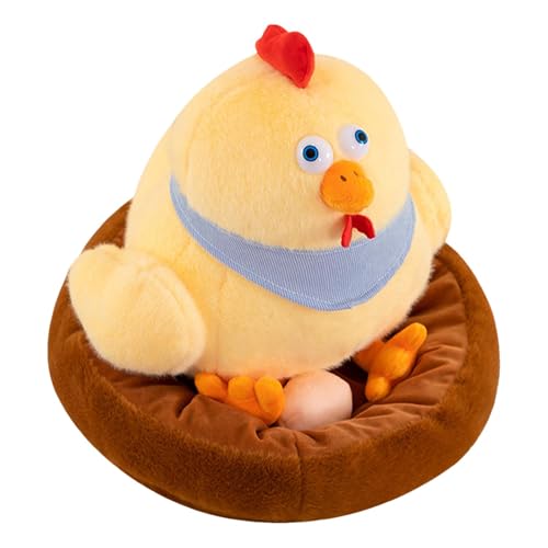 Hogvinnatil Hühnerplüschpuppe, Hühnchen -,Netter Cartoon Stoffed Doll - 30 cm/11,81 Zoll kreative Tiersammlerfigur, schlafender Begleiter für Kinder, Kinder und Erwachsene von Hogvinnatil