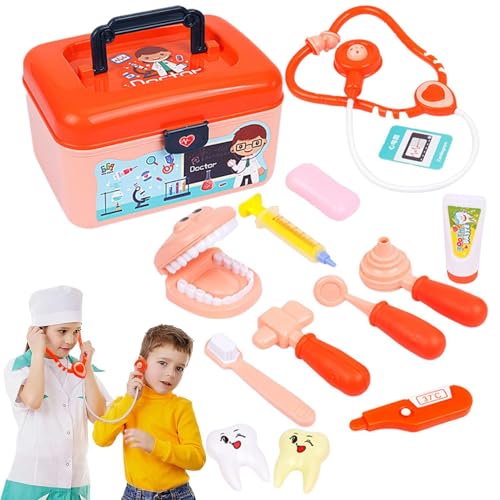 Hogvinnatil Kinderarztspielset, Doktor -Treps Kit,Pädagogische lustige Zahnarztprotokolle | Niedliche Cosplay -Requisiten, Cartoon -Kinderspielzeug für Klassenzimmer, Urlaub, Kindergarten von Hogvinnatil