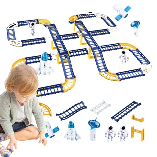 Hogvinnatil Kinderautobahn, Spielzeugrennbahn - Lernspiele Autospielzeug Rennstrecke - Space Universe -Spielzeug, Schienen-Spielset, Auto-Strecke, Feinmotorik-Spielzeug, Lernspielzeug für und Mädchen von Hogvinnatil