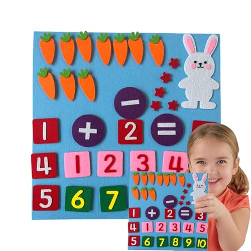 Hogvinnatil Lernzusatz- und Subtraktionsspielzeuge, Mathematik -Filzboard - Numeracy Skills Game,Vorschule fühlte Zählvorstand, Bildungsnummer Lernspielzeug für Kinder im Alter von 3 bis 6 Jahren von Hogvinnatil