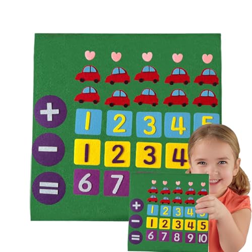 Hogvinnatil Math Felt Board, Addition und Subtraktionsspielzeug | Digitales Bildungsspiel | Vorschule fühlte Zählvorstand, Bildungsnummer Lernspielzeug für Kinder im Alter von 3 bis 6 Jahren von Hogvinnatil