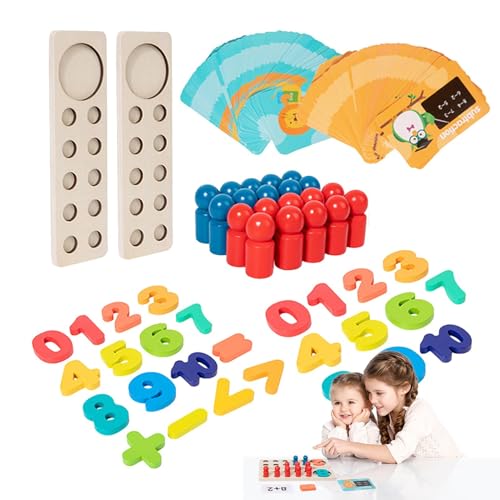 Hogvinnatil Mathespielzeug für Kinder von 5 bis 7 Jahren, Zählspielzeug für Kinder von 3 bis 5 Jahren - Vorschulspielzeug Mathe Manipulatives Kindergarten Mathe - Additions- und Subtraktionsspiele, von Hogvinnatil